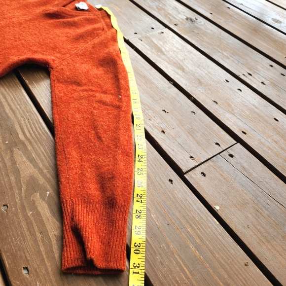 BYFORD Vintage 100% Wool V-Neck Sweater, Orange, Womens Size Medium - Picture 4 of 9